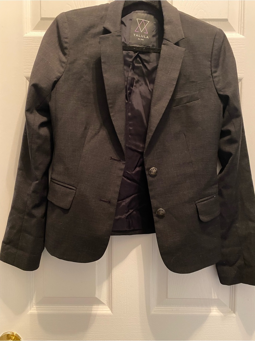Aritzia Talula Women's Charcoal Two-Button Blazer